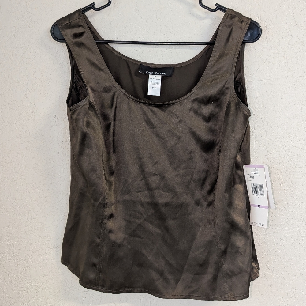 Dark Chocolate Brown Silk  Camisole Tank 6 Coquette Minimal Capsule Clean Mod